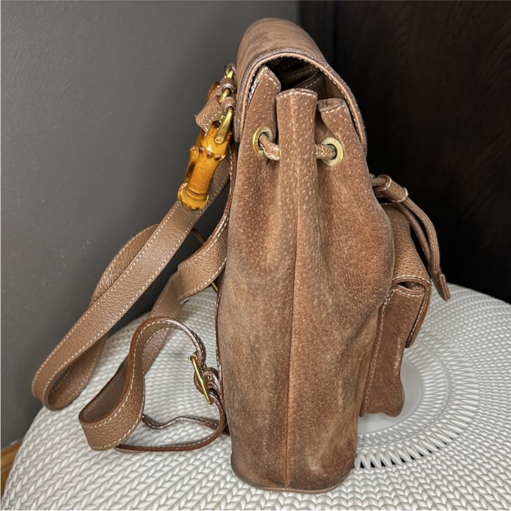 GUCCI Authentic Tan Suede Backpack - image 3
